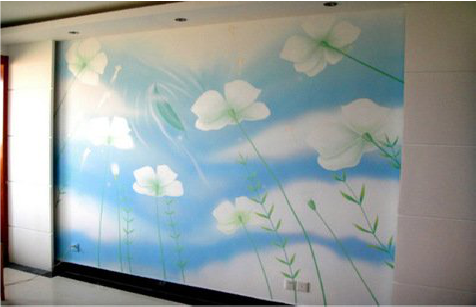 新宁画墙绘怎么画好白云的蓬松感？