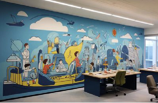 新宁办公室墙绘的特点。
