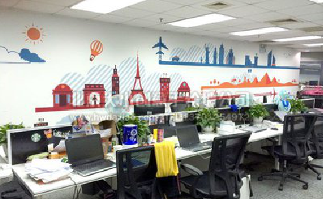 新宁教你设计办公室墙绘的方法。