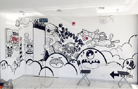 新宁手绘墙并非传统涂鸦。